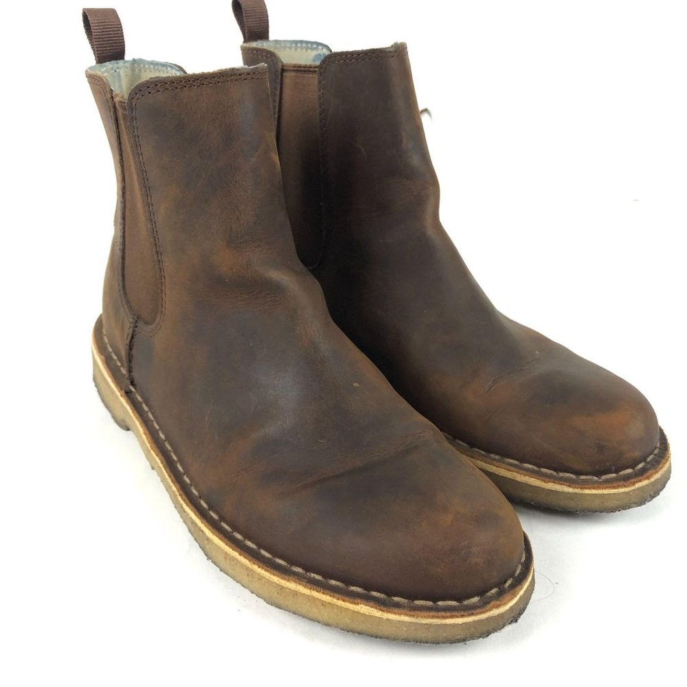 Clarks Women's Brown Leather Slip On Chelsea Boots